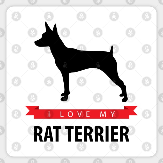 I Love My Rat Terrier Sticker by millersye